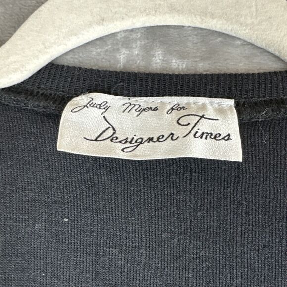 Vintage Judy Myers for Designer Times Cardigan Women's M‎ Black Bead Trim (1068) - Picture 2 of 10